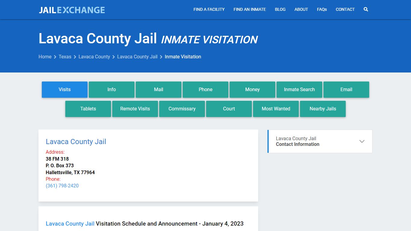 Lavaca County Jail Inmate Visitation - Jail Exchange